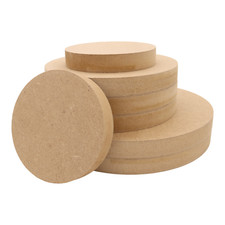 Wooden MDF Circle Square Top Edge 10-30cm Disk Blanks Craft Shape Pack 1,2,3,5