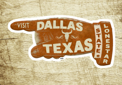 Dallas Texas Vintage Travel Sticker Decal 3 7/8'' Lonestar Laptop Bumper