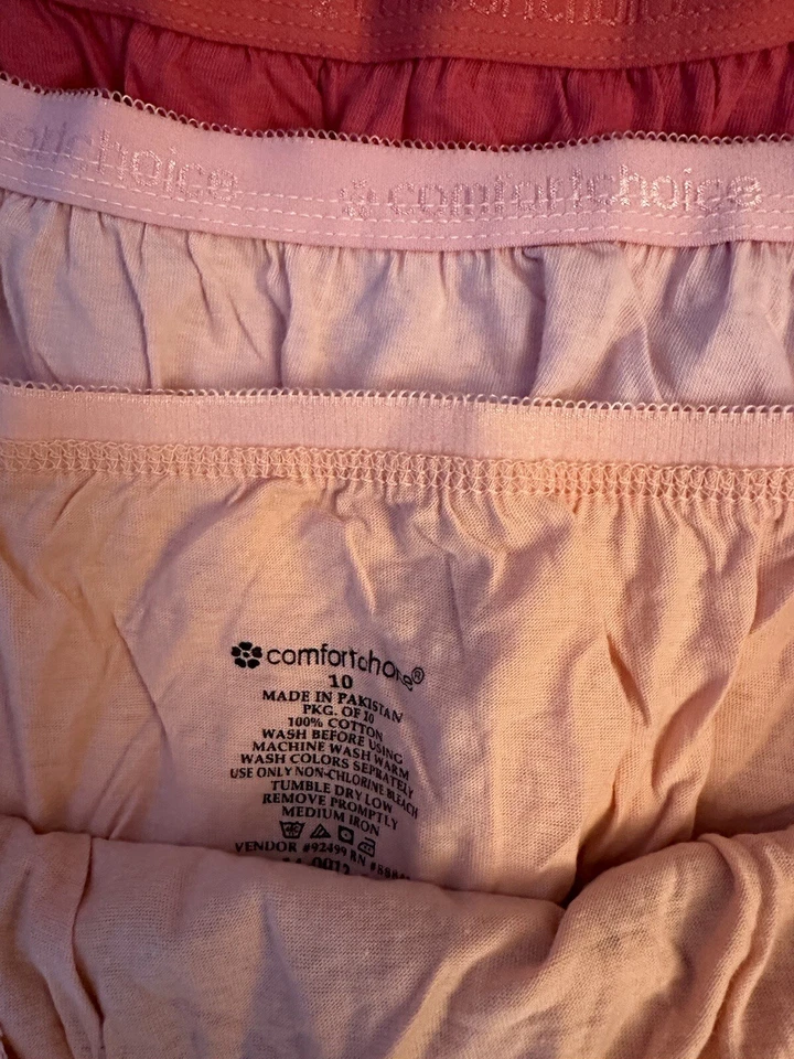 Paquete de 6 calzoncillos de ropa interior para mujer Comfort Choice talla 10 % 100 algodón coloridos Foto 2 de 4