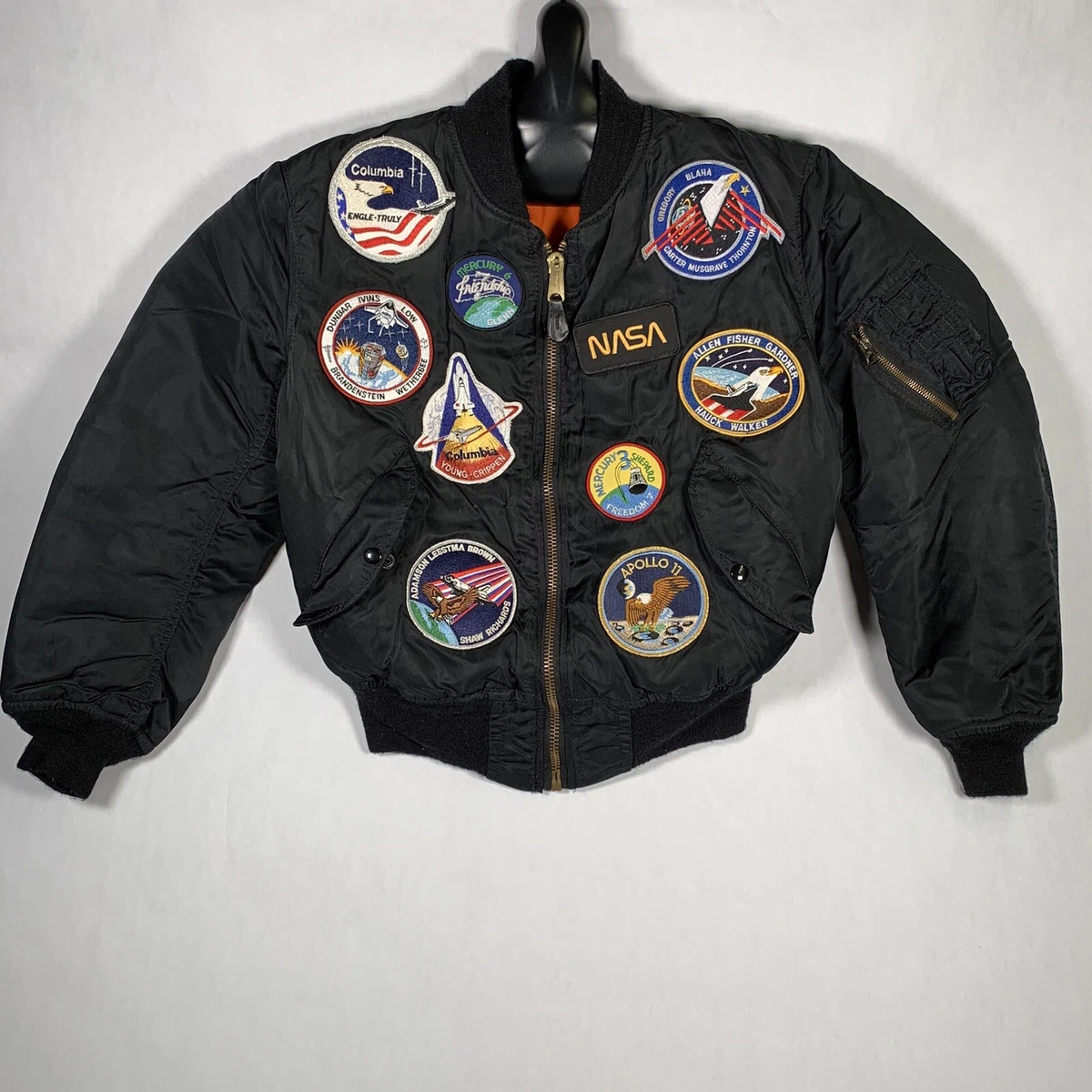 Vintage Bomber Jacket with NASA Patches size SMALL eBay