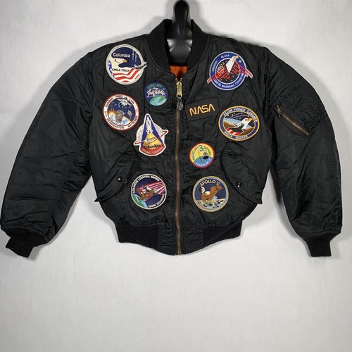 Vintage Bomber Jacket with NASA Patches 