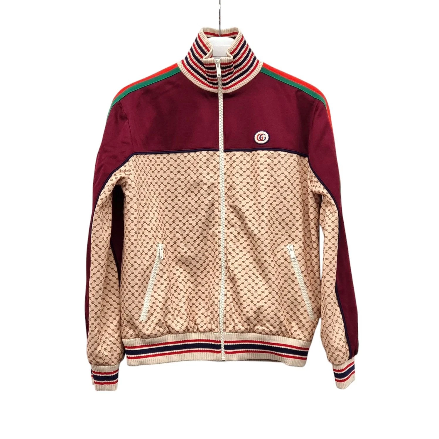 Giacca Gucci ad incastro in jersey con stampa GG e zip GUB031010 130937153