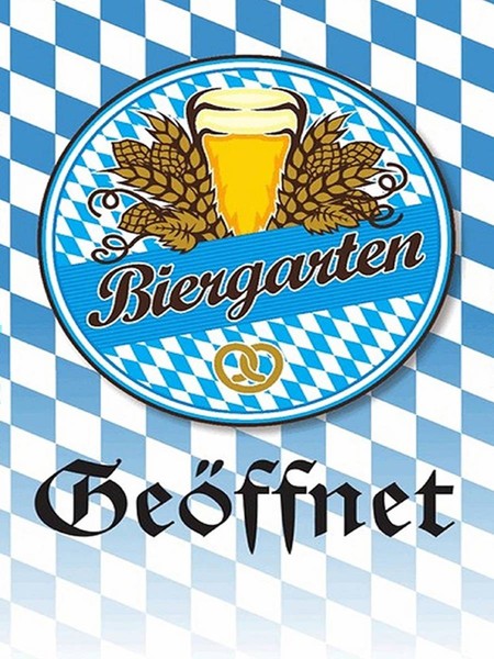 Holzschild 40X30 Cm Biergarten Bier Brezel Bayern Deko Geschenk Holz Schild-image