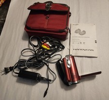 Sony Handycam DCR-SR68 Red 60xZoom Touchscreen Digital HD Camcorder Tested