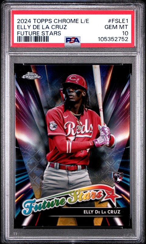 2024 TOPPS CHROME LOGOFRACTOR EDITION FUTURE STARS ELLY DE LA CRUZ ROOKIE PSA 10