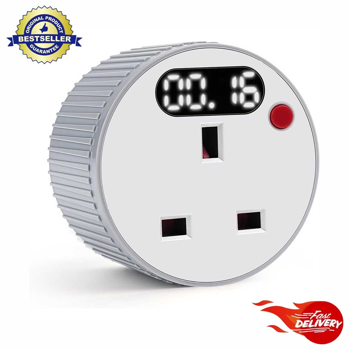 Countdown Timer Socket Gear Rotating Timer Plug Socket LED Display UK