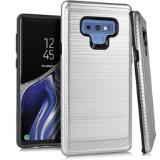 GSA Brushed Case w/Edge Design for Samsung Galaxy Note 9 - Silver