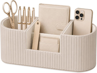 Kingfom Stifte Organizer, PU Leder Stiftehalter Schreibtisch Mit 4 FäChern – Sti