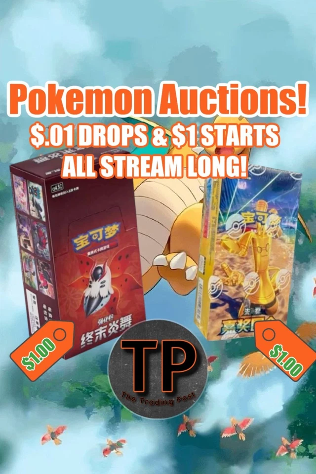 $1 Start Pokemon Auctions | Packs, Bundles, Boxes w/ Katie & Naomi