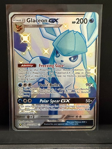 Glaceon GX Shiny Holo Rare Hidden Fates: Shiny Vault SV55/SV94 Water Holo Pokemo