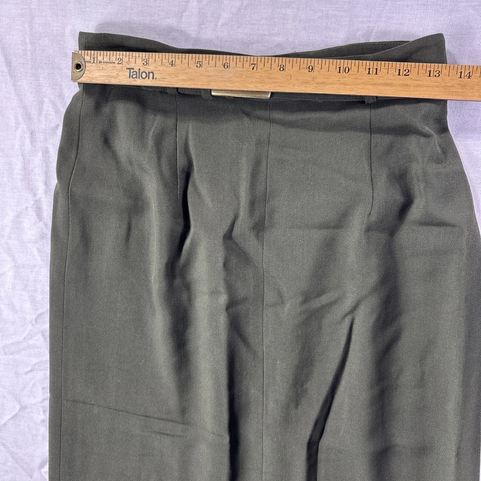 Dana Buchman 女式 8 100% 羊毛全长裙绿色衬里腰带职业装 — 第 3/4 张图片