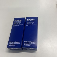GENUINE LOT 2 Epson ERC-27 B Black Ribbon Cartridge TM-290 TM295 27B NEW SEALED