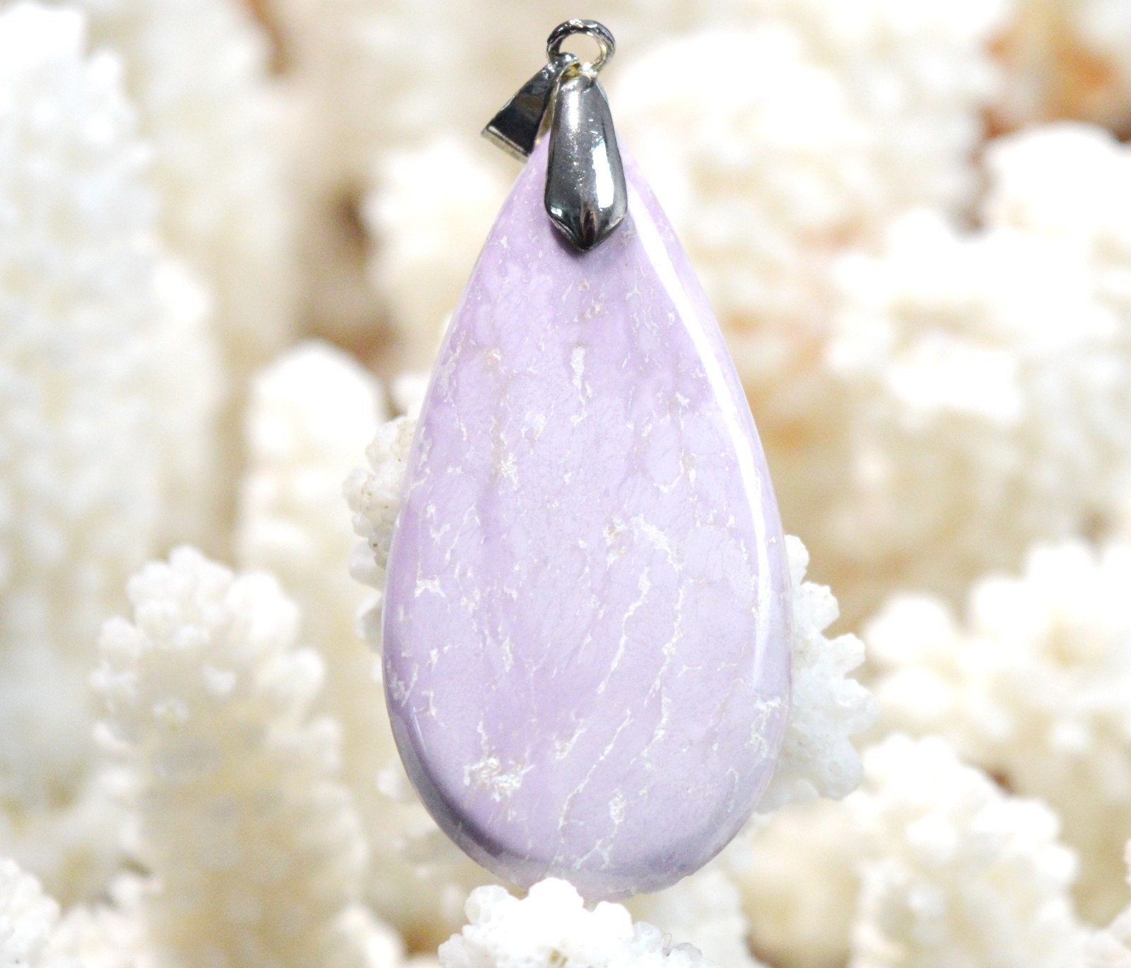Pendentif en phosphosidérite de 33 carats, cadeau cabochon en pierre naturelle rare du Chili