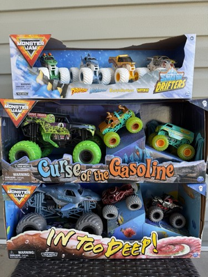 #ad Monster Jam HTF LOT SNOW DRIFTERS Scooby CURSE OF THE GASOLINE amp; IN TOO DEEP $114.95