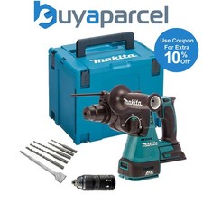 Makita DHR243ZJ 18V LXT 3 Mode SDS Rotary Hammer Drill + SDS Bits Chisel + Chuck