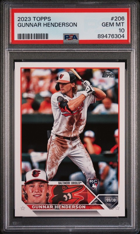Graded 2023 Topps Gunnar Henderson #206 Rookie RC Baseball Card PSA 10
