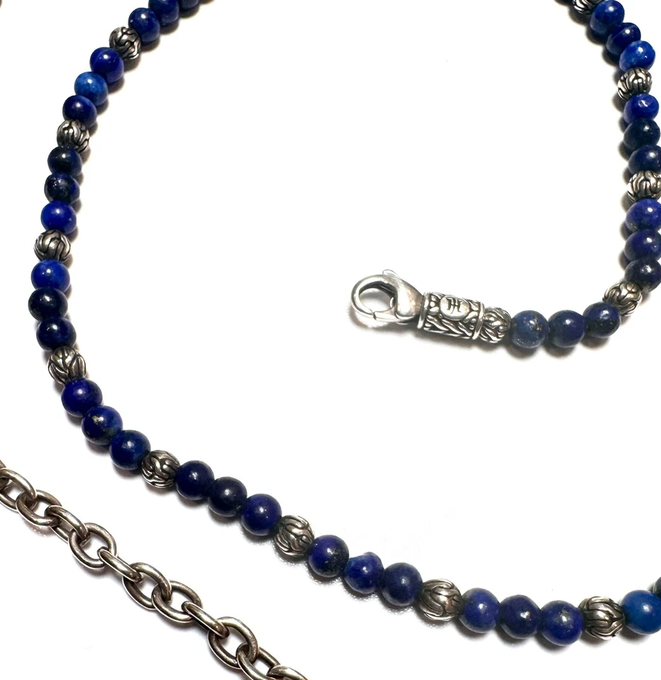 John Hardy Sterling Silver Classic Chain Lapis Lazuli Beaded Necklace - 20-24" - Image 3 of 4