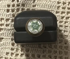 Antique Victorian Green 6 Point Star Picture Nail With Decorative Glass Head