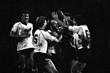 Derby County's Archie Gemmill is congratulated by jubilant teammat- Old Photo
