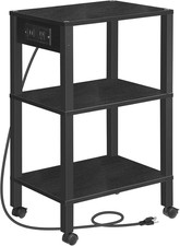 HOOBRO 3-Tier Printer Stand with Charging Station, Under Desk Printer Table, Pri