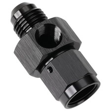 Male to Female Fuel Pressure Gauge Take Off Fitting Adapter with 1/8 6AN Black