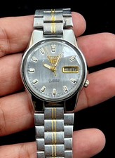 Vintage Of Seiko 5 Automatic 21 Jewels Men Watch Day Date Japan Made 7009-8740