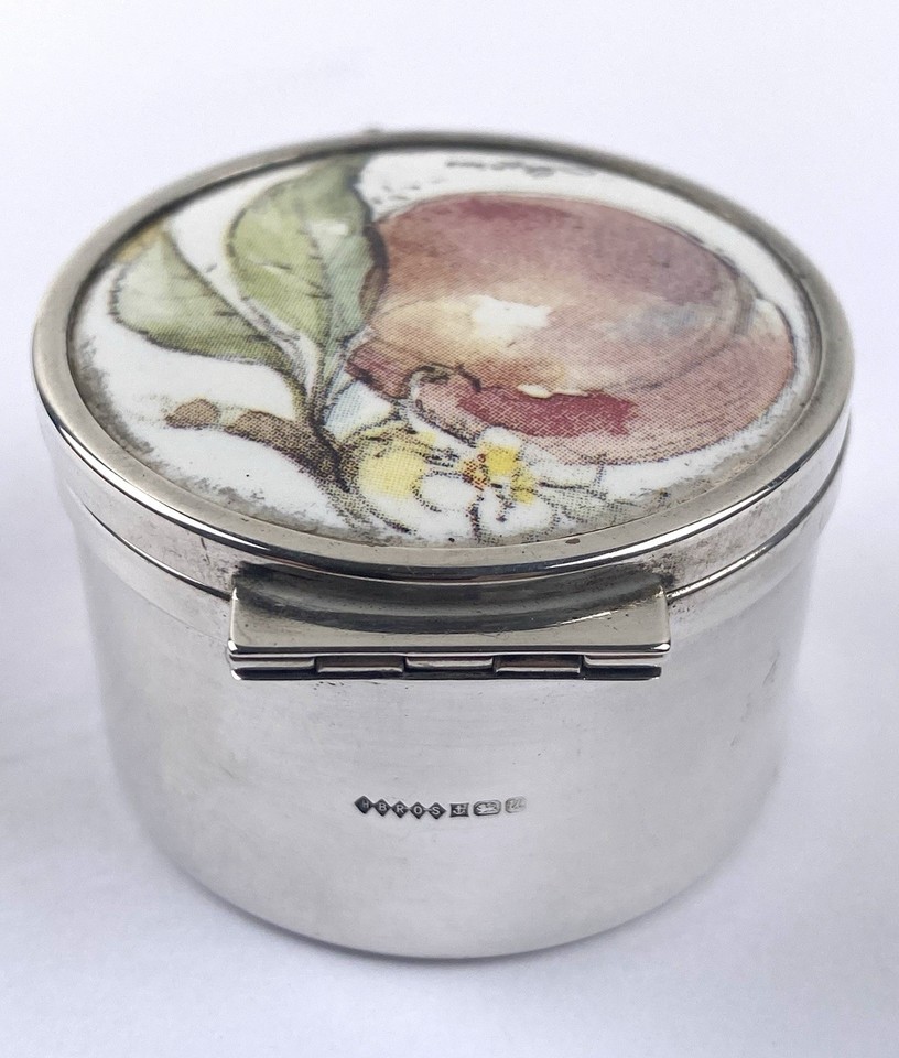 Solid Silver Sterling trinket Box Birmingham 1994 Peaches | eBay