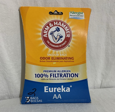 Eureka AA Vacuum Bags Arm & Hammer, Filters Odor Eliminating (2)
