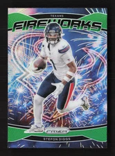 Stefon Diggs 2024 Panini Prizm #9 Fireworks Green Prizm Houston Texans
