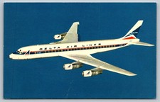 Vintage Delta Air Lines Douglas DC-8 Fanjet Jet Airplane Postcard