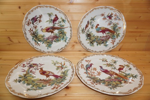 Sadek Exotic Birds Set of 4 Different Dinner Plates, 10 3/4"  (B20)