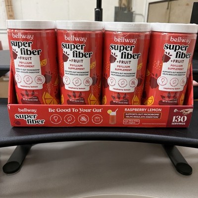 8 X Bellway Super Fiber + Fruit Psyllium Husk Raspberry Lemon  18 oz Each