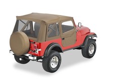 Bestop 51595-04 Supertop Classic Squareback Soft Top Tan For 1959-1975 Jeep Cj5