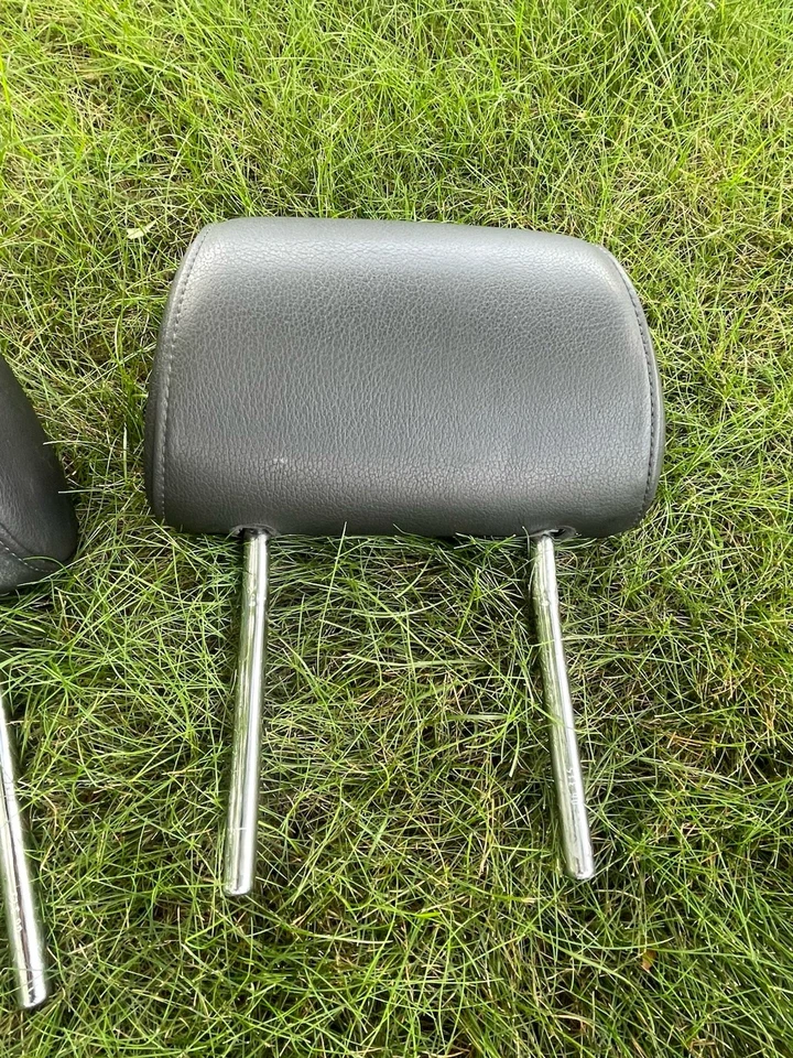 07-15 AUDI Q7 RH RIGHT LH LEFT FRONT HEADREST BLACK LEATHER SET PAIR OEM - Image 3 of 4