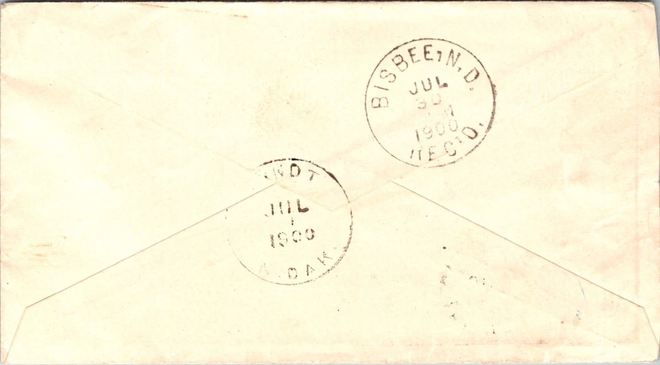 GERMANY 1900 BAYERN POSTAL COVER ADDR USA CANC OBERALTERTHEIM - Image 2 of 2