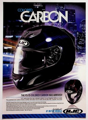 HJC FS-15 Colored Carbon Helmet Magazine Ad Print Motorcycle 2000s