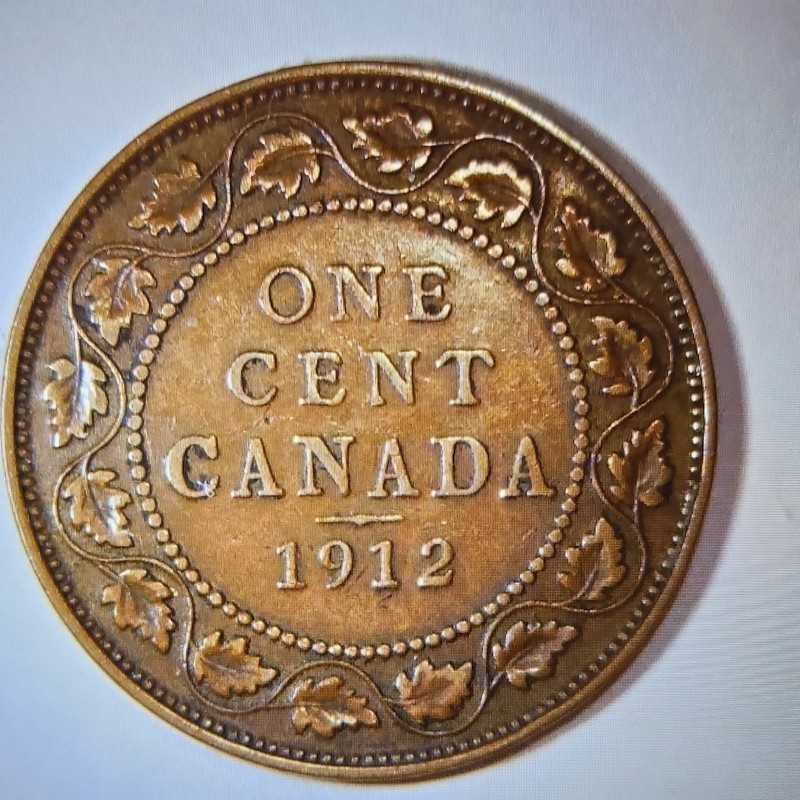 Canada 1912 Small Cent Bronze BN Coin KM#21 Large Cent Variety