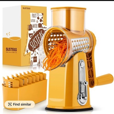 USED SUSTEAS Rotary Cheese Grater with Handle - Vegetable Shredder