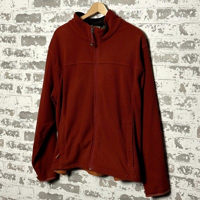 L.L. Bean Zip Up Fleece Size XL Orange Y2K Era Hiking Climbing