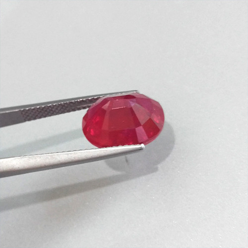 đ 7.38 carats HUGE PIGEON BLOOD RED RUBY OVAL LOOSE GEMSTONE ovale rubis rouge - Picture 2 of 2