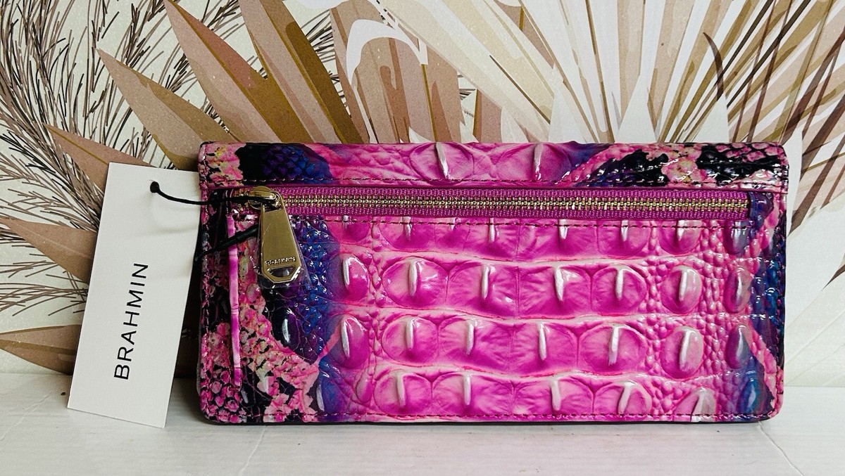 BRAHMIN NWT PINK COBRA OMBRE MELBOURNE ADY WALLET ~ GENUINE