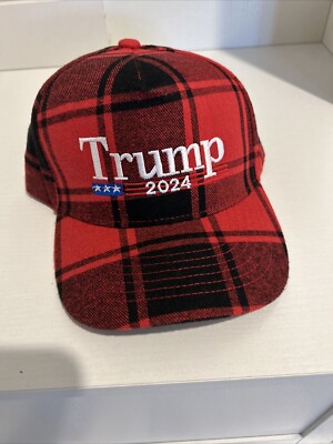 Trump 2024 Plaid Hunting Cap