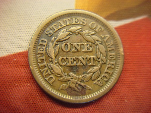 1847 USA GEFLOCHTENE HAARE GROSSER CENT - SCHÖNE ALTE KUPFERMÜNZE - Bild 4 von 6