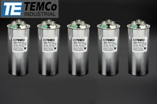 TEMCo 60/7.5 MFD uF Dual Run Capacitor 370 440 vac Volts 5 LOT AC Motor 60 7.5