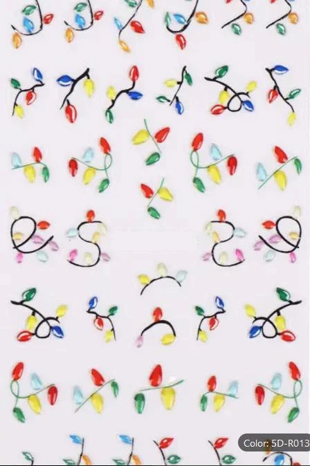 🎄🎁🎄 милый 3D ногтей искусства выбитые наклейки наклейки, рождественские огни 🎄🎁🎄 - Изображение 2 из 4