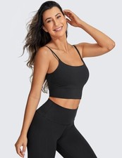 CRZ YOGA Yoga Bra, Women's Sport Bra, Brushed Naked Feeling V Back, Xlarge, 191