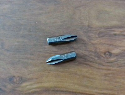 2 New APEX  440-2X 1/4'' Shank #2 Phillips Hex Insert Bit Free US Shipping