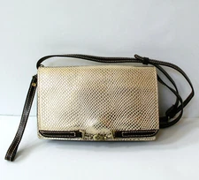 Patricia Nash Gold Metallic Python Apricale Crossbody Wristlet Clutch Bag NWT