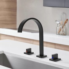 Modern 2-Knopf Wasserfall Badezimmer Wasserhahn 3 L&ouml;cher Badezimmer Waschbecken