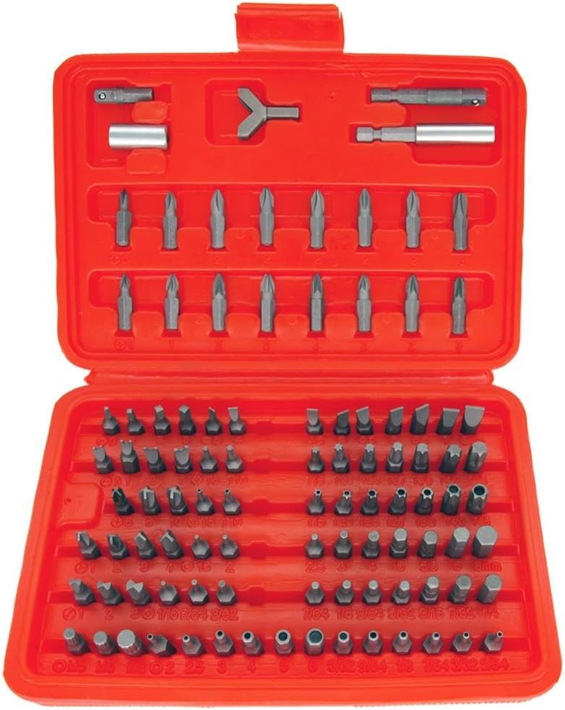NEIKO 10048A 100-Piece Security Bit Set with Cr-V Steel and 1/4-Inch Adapter